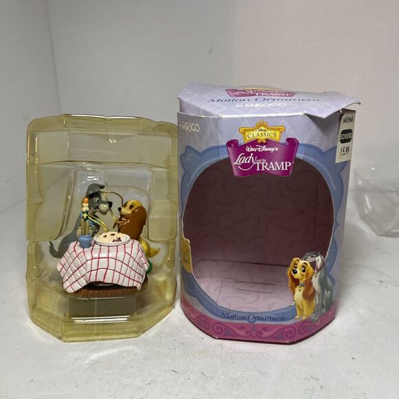 ENESCO Disney's Lady And The Tramp SPAGHETTI DINNER KISS Christmas Ornament RARE - Picture 1 of 5